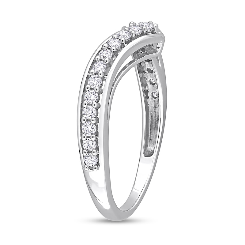 Main Image 3 of 0.31 CT. T.W. Diamond Bypass Contour Anniversary Band in 10K White Gold