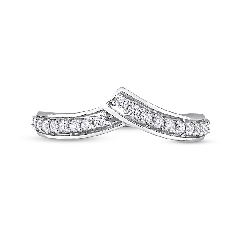 Main Image 4 of 0.31 CT. T.W. Diamond Bypass Contour Anniversary Band in 10K White Gold