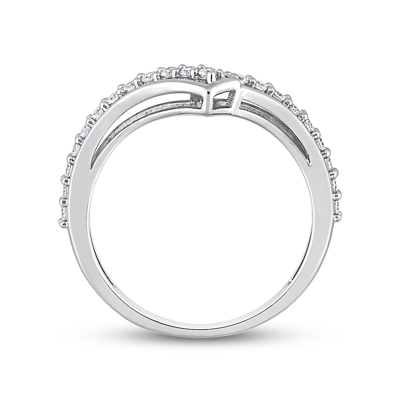 Main Image 5 of 0.31 CT. T.W. Diamond Bypass Contour Anniversary Band in 10K White Gold