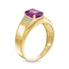 Thumbnail Image 3 of Men's Emerald-Cut Amethyst and Diamond Accent Collar Ring in 10K Gold