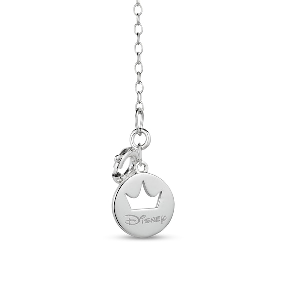 Enchanted Disney Elsa 0.18 CT. T.W. Diamond Flower in Circle Pendant in Sterling Silver - 19"