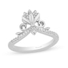 Thumbnail Image 0 of Enchanted Disney Elsa 0.145 CT. T.W. Diamond Flower Tiara Ring in Sterling Silver – Size 7
