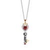 Enchanted Disney Villains Evil Queen Garnet and 0.085 CT. T.W. Diamond Key Pendant in Sterling Silver and 10K Gold- 19"