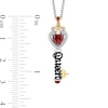 Enchanted Disney Villains Evil Queen Garnet and 0.085 CT. T.W. Diamond Key Pendant in Sterling Silver and 10K Gold- 19"