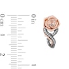 Enchanted Disney Aurora Morganite and 0.085 CT. T.W. Diamond Rose Drop Earrings in Sterling Silver and 10K Rose Gold