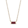 Thumbnail Image 0 of Baguette Ruby Solitaire Necklace in 10K Gold