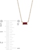 Thumbnail Image 3 of Baguette Ruby Solitaire Necklace in 10K Gold