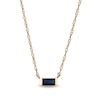 Thumbnail Image 0 of Baguette Blue Sapphire Solitaire Necklace in 10K Gold