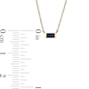 Thumbnail Image 3 of Baguette Blue Sapphire Solitaire Necklace in 10K Gold