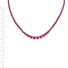 Thumbnail Image 3 of Lab-Created Ruby Graduated Tennis Necklace in Sterling Silver