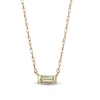 Thumbnail Image 0 of Baguette Peridot Solitaire Necklace in 10K Gold