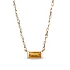 Baguette Citrine Solitaire Necklace in 10K Gold