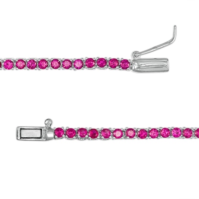 Lab-Created Ruby Tennis Bracelet in Sterling Silver - 7.25"