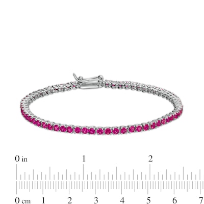 Lab-Created Ruby Tennis Bracelet in Sterling Silver - 7.25"