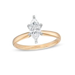 1.00 CT. Certified Marquise Diamond Solitaire Engagement Ring in 14K Gold (I/I1)