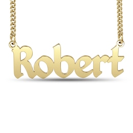 Men's Block Name Necklace (1 Line)