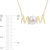 Thumbnail Image 2 of 7.0-7.5mm Freshwater Cultured Pearl "MOM" Necklace in 10K Gold-17"