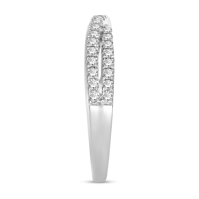0.37 CT. T.W. Diamond Crossover Anniversary Band in 14K White Gold|Peoples Jewellers