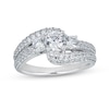 Thumbnail Image 0 of 1.45 CT. T.W. Diamond Three Stone Bypass Engagement Ring in 14K White Gold