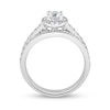 0.97 CT. T.W. Diamond Scallop Edge Frame Bridal Set in 14K White Gold