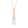 Oval Opal and Diamond Accent Quartet Split Bail Pendant in 14K Rose Gold