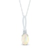 Oval Opal and Diamond Accent Quartet Split Bail Pendant in 14K Gold