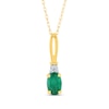 Thumbnail Image 1 of Oval Emerald and Diamond Accent Quartet Split Bail Pendant in 14K Gold