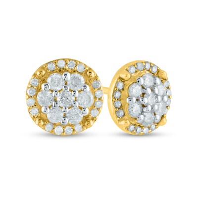 0.50 CT. T.W. Composite Diamond Frame Stud Earrings in 10K Gold