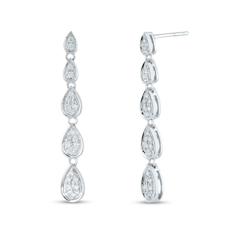 0.50 CT. T.W. Composite Pear-Shaped Diamond Drop Earrings in 10K White Gold