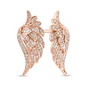 0.25 CT. T.W. Diamond Angel Wings Stud Earrings in 14K Rose Gold