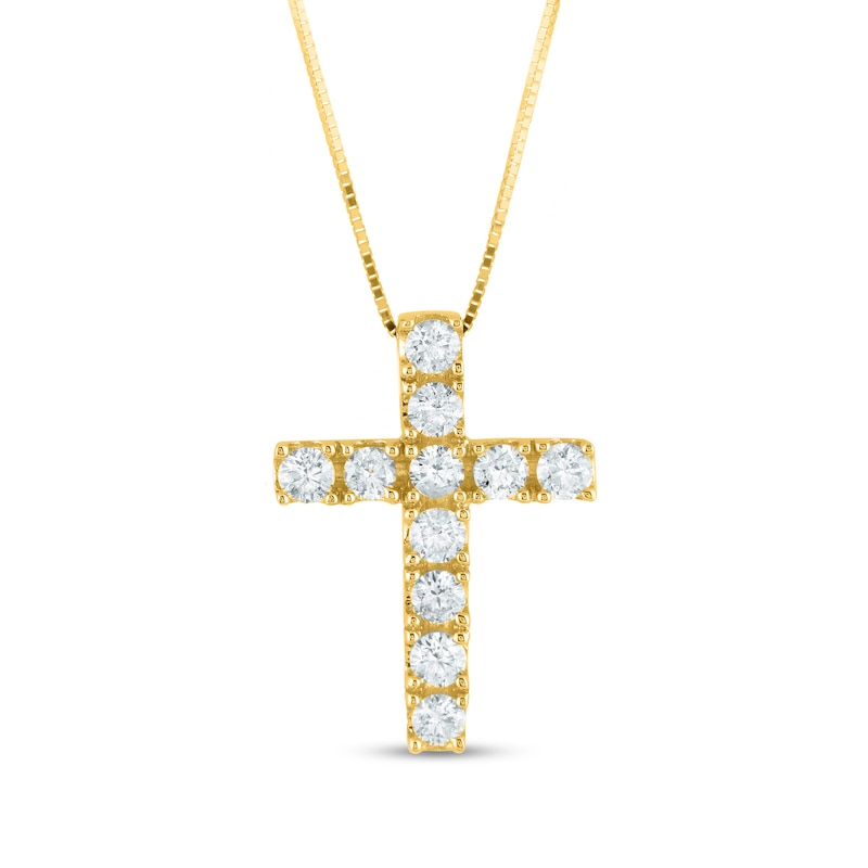0.55 CT. T.W. Diamond Cross Pendant in 14K Gold|Peoples Jewellers