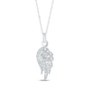 Thumbnail Image 0 of 0.17 CT. T.W. Diamond Angel Wing Pendant in 14K White Gold