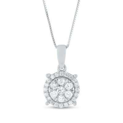 0.21 CT. T.W. Composite Diamond Frame Pendant in 14K White Gold