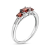Thumbnail Image 2 of Princess-Cut Garnet and Diamond Accent Three Stone Ring in 10K White Gold