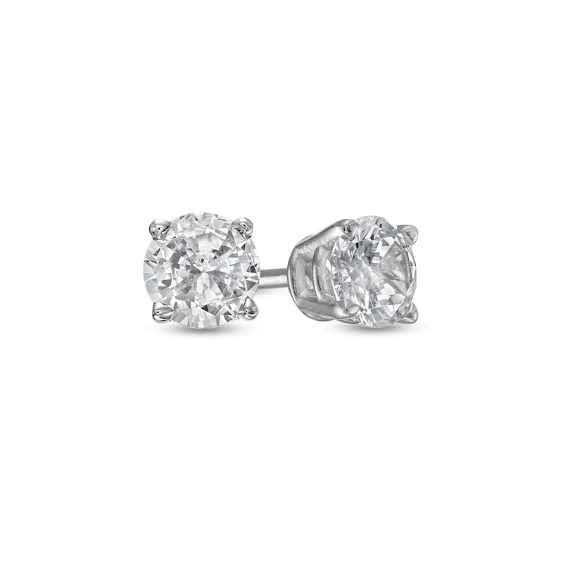 Main Image 1 of 0.60 CT. T.W. Diamond Solitaire Stud Earrings in 10K White Gold