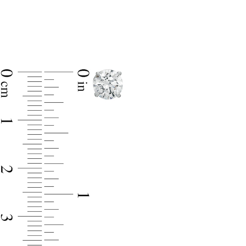 Main Image 3 of 2.00 CT. T.W. Diamond Solitaire Stud Earrings in 10K White Gold