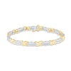 Thumbnail Image 1 of 1.00 CT. T.W. Diamond Alternating "X" Line Bracelet in 10K Two-Tone Gold