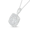 Thumbnail Image 1 of 1.00 CT. T.W. Composite Cushion-Shaped Diamond Double Frame Pendant in 10K White Gold