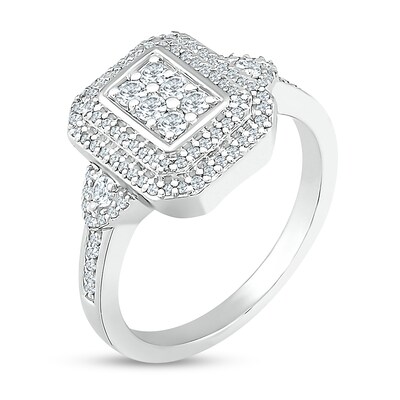 0.50 CT. T.W. Composite Diamond Double Rectangular Frame Ring in 10K White Gold