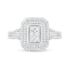 Thumbnail Image 2 of 0.50 CT. T.W. Composite Diamond Double Rectangular Frame Ring in 10K White Gold