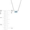 Thumbnail Image 3 of Baguette Swiss Blue Topaz Solitaire Necklace in 10K White Gold