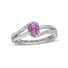 Thumbnail Image 0 of 5.0mm Lab-Created Pink and White Sapphire Bypass Split Shank Ring in Sterling Silver