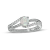 Thumbnail Image 0 of 5.0mm Lab-Created Opal and White Sapphire Bypass Split Shank Ring in Sterling Silver