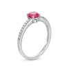 5.0mm Lab-Created Ruby and White Sapphire Ring in Sterling Silver