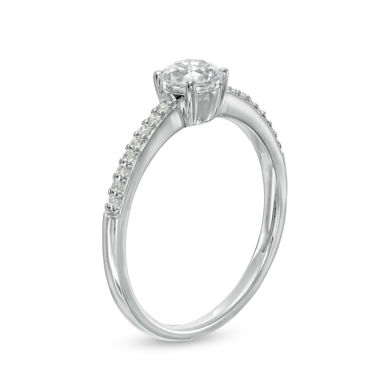 5.0mm White Lab-Created Sapphire Ring in Sterling Silver|Peoples Jewellers