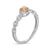 Thumbnail Image 2 of 4.0mm Citrine and 0.04 CT. T.W. Diamond Marquise Ring in 10K White Gold