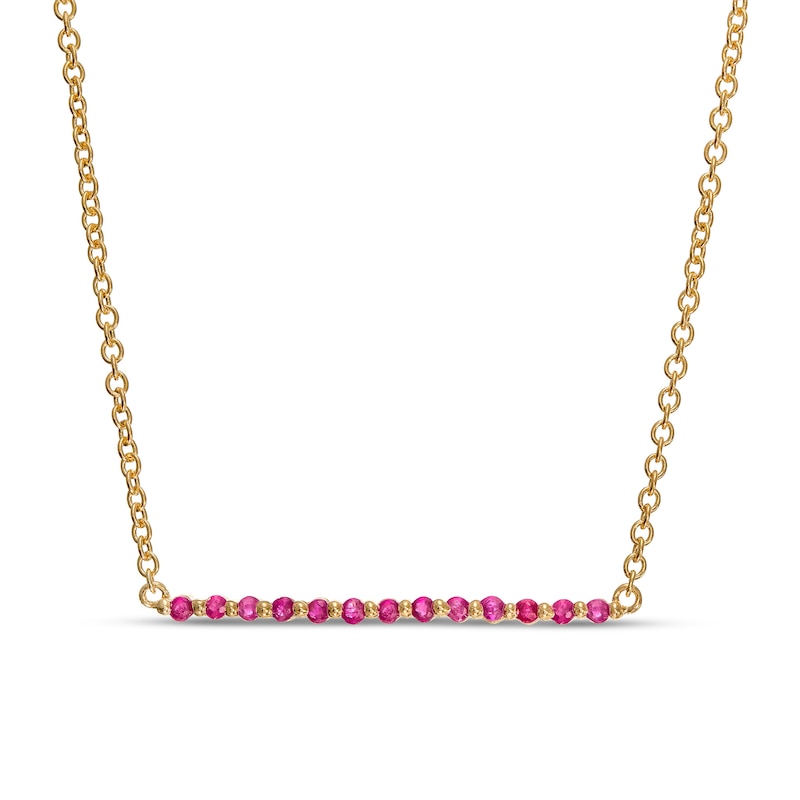 Ruby Bar Necklace in 10K Gold|Peoples Jewellers