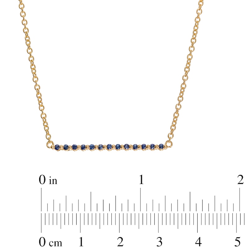 Blue Sapphire Bar Necklace in 10K Gold|Peoples Jewellers