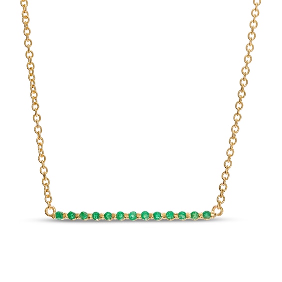 Emerald Bar Necklace in 10K Gold