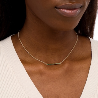 Emerald Bar Necklace in 10K Gold